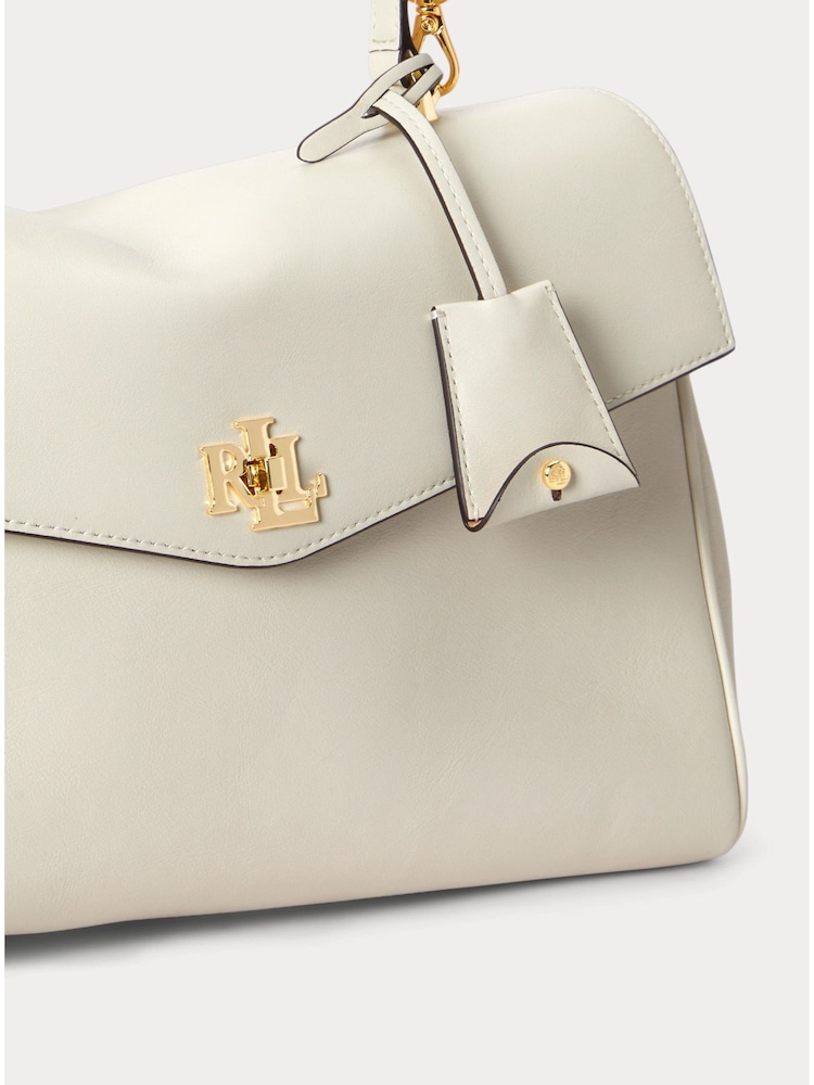 Lauren Ralph Lauren White Farrah Soft Leather Top Handle Medium Tote Bag - Image 5 of 5 Lauren Ralph Lauren White Farrah Soft Leather Top Handle Medium Tote Bag - Image 5 of 5