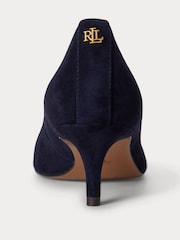Lauren Ralph Lauren Blue Adrienne Suede Kitten Heel Point Toe Pumps - Image 4 of 4