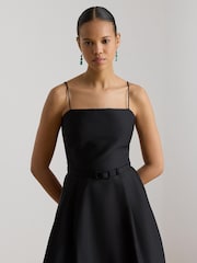 Lauren Ralph Lauren Faille Belted Spaghetti Strap Midi Gown - Imaginea 2 din 4
