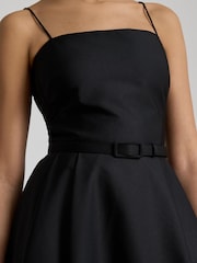Lauren Ralph Lauren Faille Belted Spaghetti Strap Midi Gown - Imaginea 4 din 4