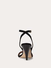 Lauren Ralph Lauren Black Gracy Suede Single Strap Conical Heel Ankle Strap Sandals - Image 4 of 4