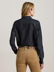 Lauren Ralph Lauren Rinse Wash Denim Shirt with Small Crest - 圖片 4/5