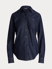 Lauren Ralph Lauren Rinse Wash Denim Shirt with Small Crest - 圖片 5/5