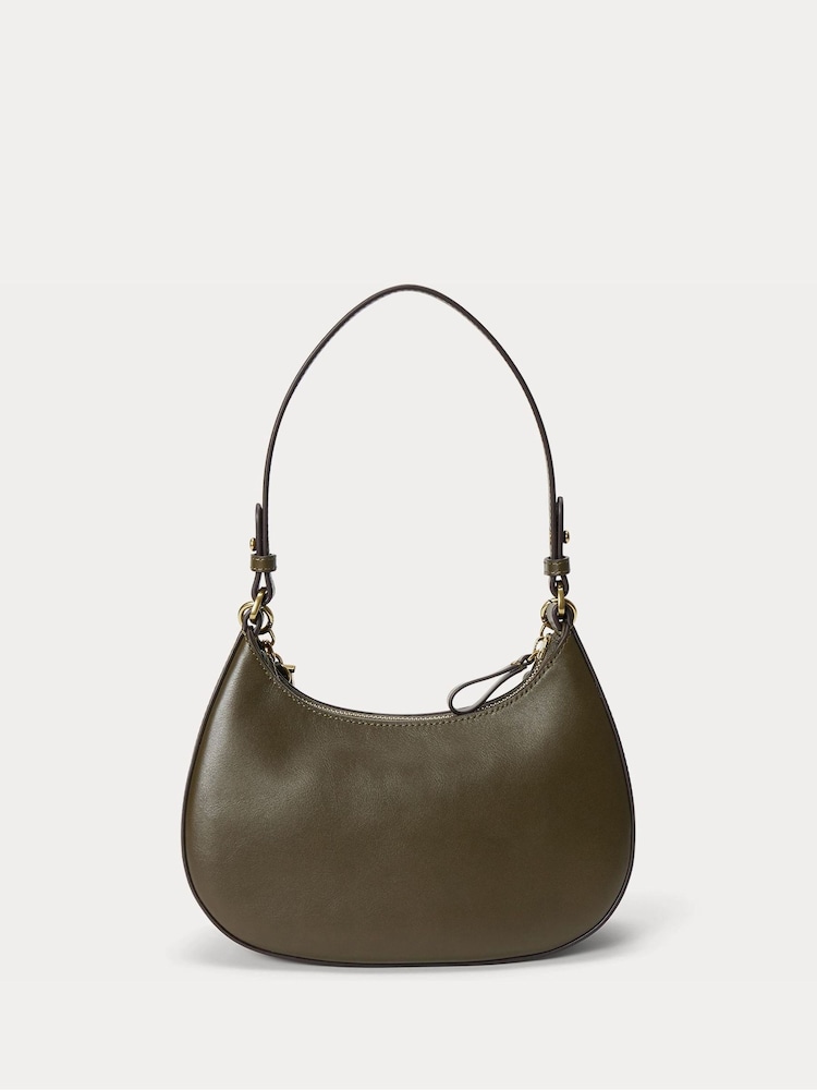 Lauren Ralph Lauren Green Marcy Smooth Leather Shoulder Bag with Chain Detailing - Image 2 of 5 Lauren Ralph Lauren Green Marcy Smooth Leather Shoulder Bag with Chain Detailing - Image 2 of 5