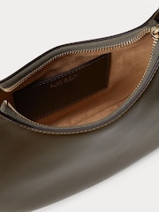 Lauren Ralph Lauren Green Marcy Smooth Leather Shoulder Bag with Chain Detailing - Image 4 of 5