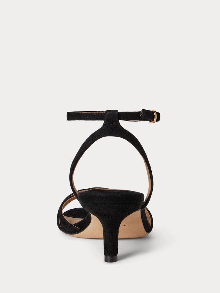 Lauren Ralph Lauren Black Kendyl Kitten Heel Sandals - Image 1 of 4 Lauren Ralph Lauren Black Kendyl Kitten Heel Sandals - Image 1 of 4
