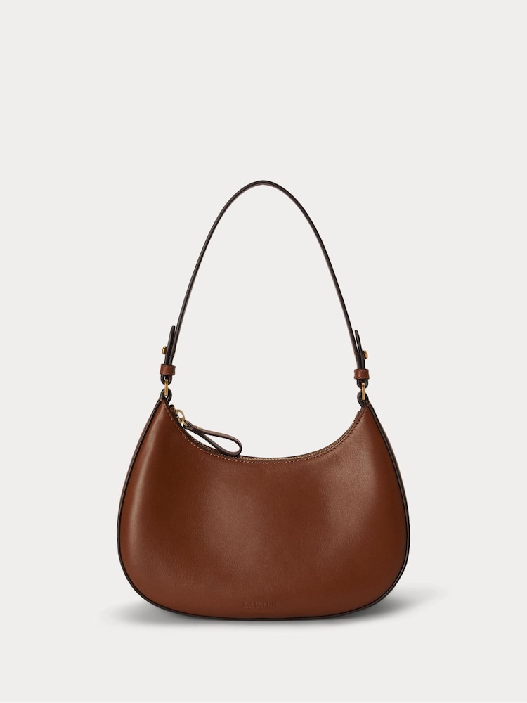 Lauren Ralph Lauren Brown Marcy Smooth Leather Shoulder Bag with Chain Detailing - Image 2 of 6 Lauren Ralph Lauren Brown Marcy Smooth Leather Shoulder Bag with Chain Detailing - Image 2 of 6
