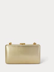 Lauren Ralph Lauren Gold Franki Metallic Leather Clutch Bag With Chain - Image 2 of 5
