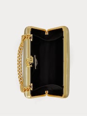 Lauren Ralph Lauren Gold Franki Metallic Leather Clutch Bag With Chain - Image 4 of 5