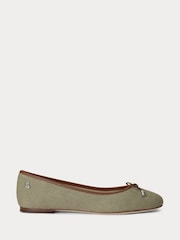 Lauren Ralph Lauren Green Jayna Leather Flats - Image 1 of 4