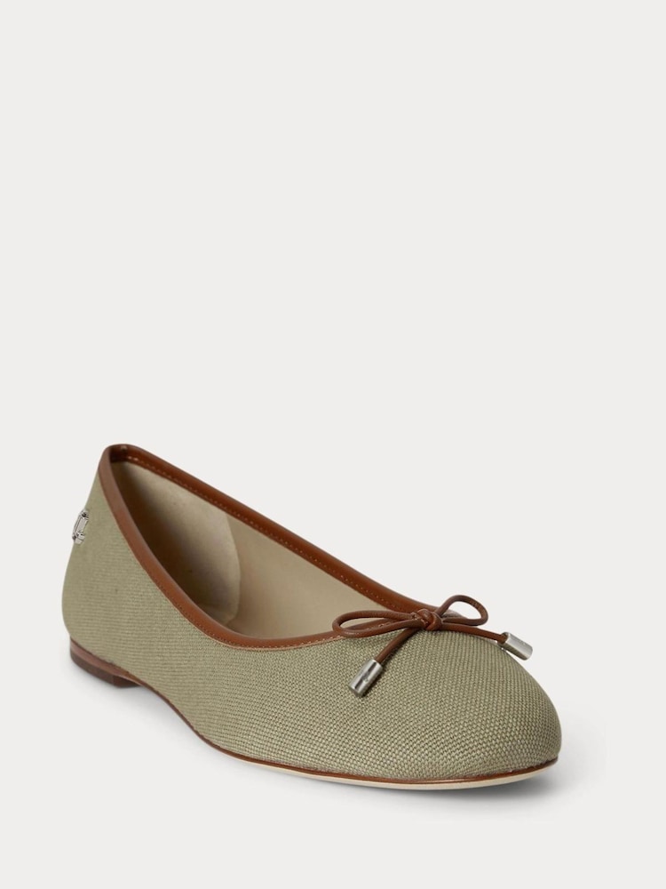 Lauren Ralph Lauren Green Jayna Leather Flats - Image 2 of 4 Lauren Ralph Lauren Green Jayna Leather Flats - Image 2 of 4