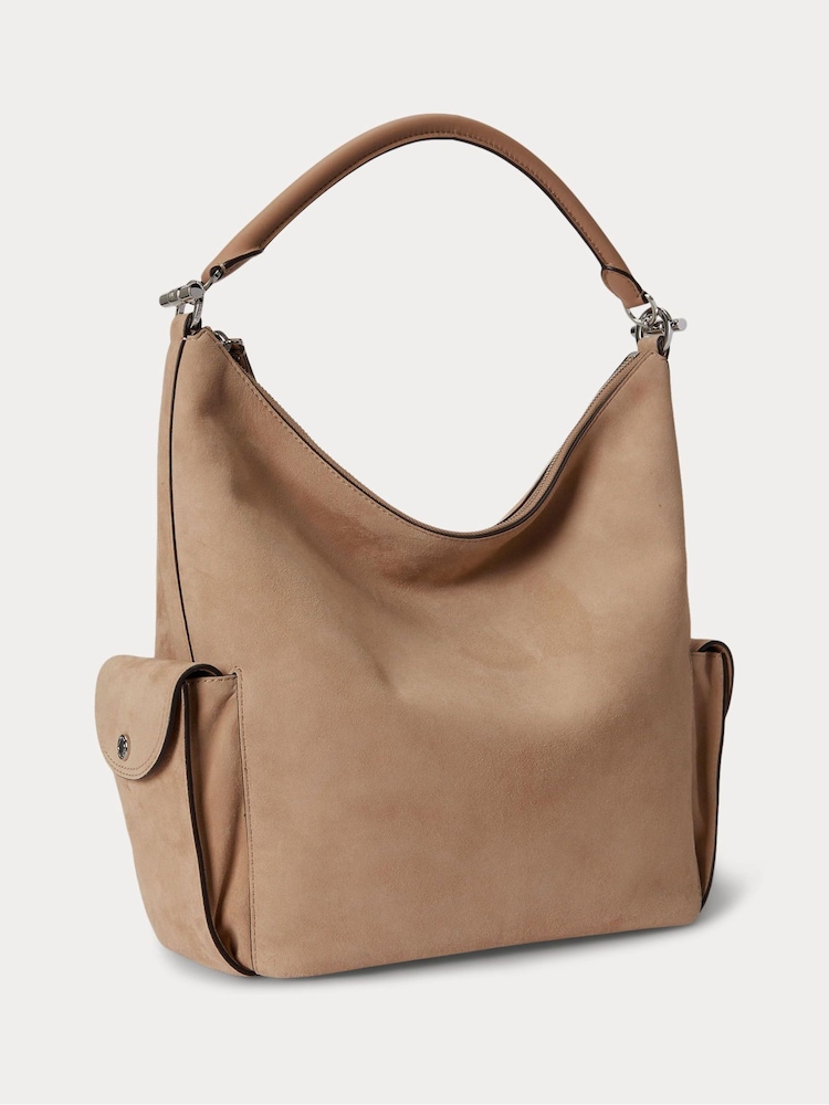 Lauren Ralph Lauren Natural Blaike Suede Large Slouchy Shoulder Bag - Image 2 of 5 Lauren Ralph Lauren Natural Blaike Suede Large Slouchy Shoulder Bag - Image 2 of 5