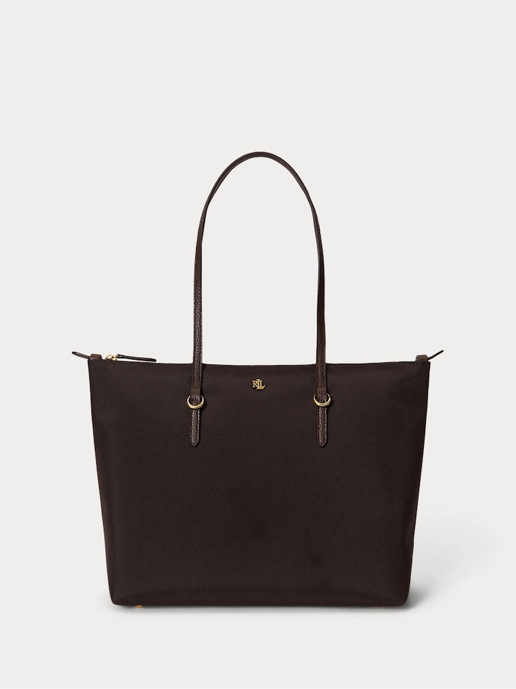 Lauren Ralph Lauren Brown Keaton Medium Nylon Tote Bag - Image 1 of 5