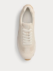 Lauren Ralph Lauren Natural Dani Perforated Suede Trainers - Image 4 of 4