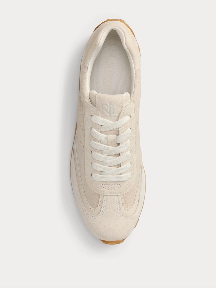 Lauren Ralph Lauren Natural Dani Perforated Suede Trainers - Image 4 of 4 Lauren Ralph Lauren Natural Dani Perforated Suede Trainers - Image 4 of 4