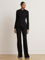 Lauren Ralph Lauren Black Crepe Flare Leg Tailored Trousers - Image 5 of 6
