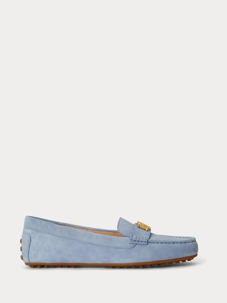 Lauren Ralph Lauren Blue Barnsbury Suede Driving Loafers - Image 1 of 4