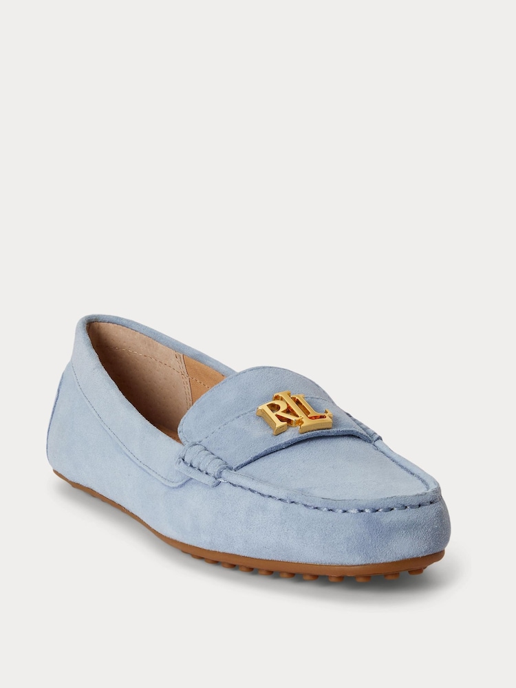 Lauren Ralph Lauren Blue Barnsbury Suede Driving Loafers - Image 2 of 4