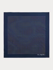 Lauren Ralph Lauren Blue Polka Dot Satin Small Square Scarf - Image 2 of 3