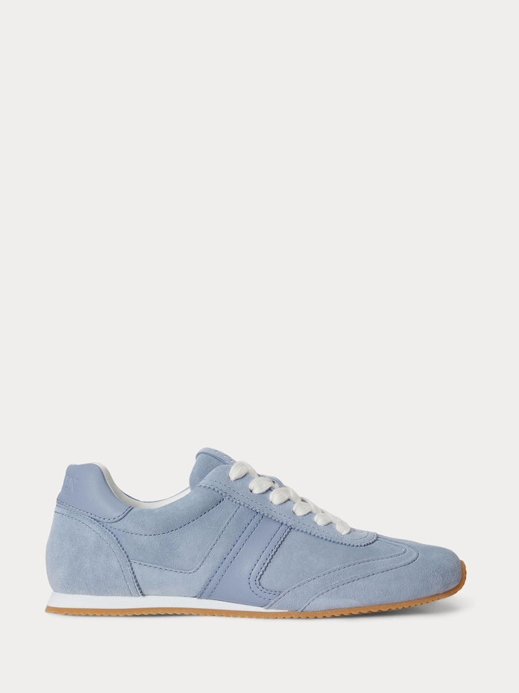 Lauren Ralph Lauren Blue Dani Low Profile Suede and Leather Trainers - Image 1 of 4
