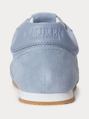 Lauren Ralph Lauren Blue Dani Low Profile Suede and Leather Trainers - Image 3 of 4