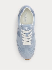 Lauren Ralph Lauren Blue Dani Low Profile Suede and Leather Trainers - Image 4 of 4