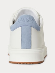 Lauren Ralph Lauren White Ainsley Leather Low Top Trainers With Contrast Heel Tab - Image 4 of 4