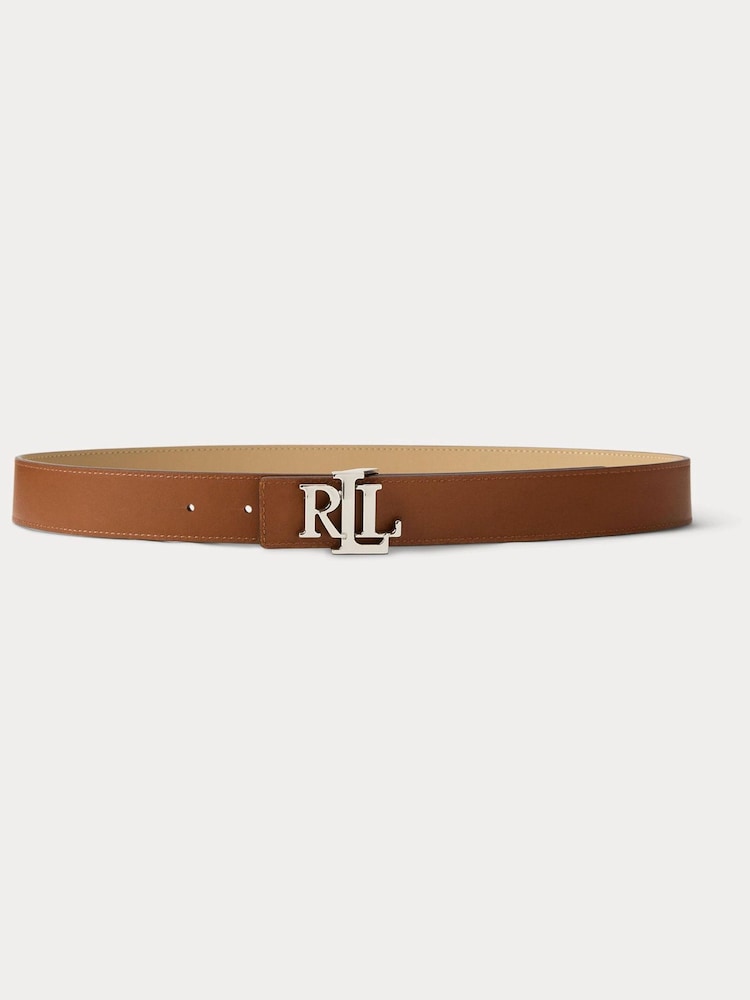 Lauren Ralph Lauren White Medium Reversible Pebbled Leather Belt - 3cm - Image 2 of 2