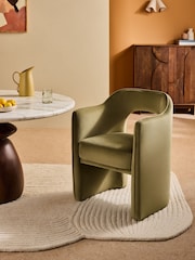 MADE.COM Fern Green Velvet Sariah Dining Chair - Image 1 of 5