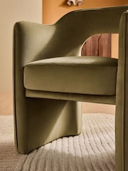 MADE.COM Fern Green Velvet Sariah Dining Chair - Image 3 of 5