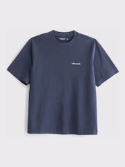 Abercrombie & Fitch Blue Logo Short Sleeve Crew Neck T-Shirt - Image 1 of 2