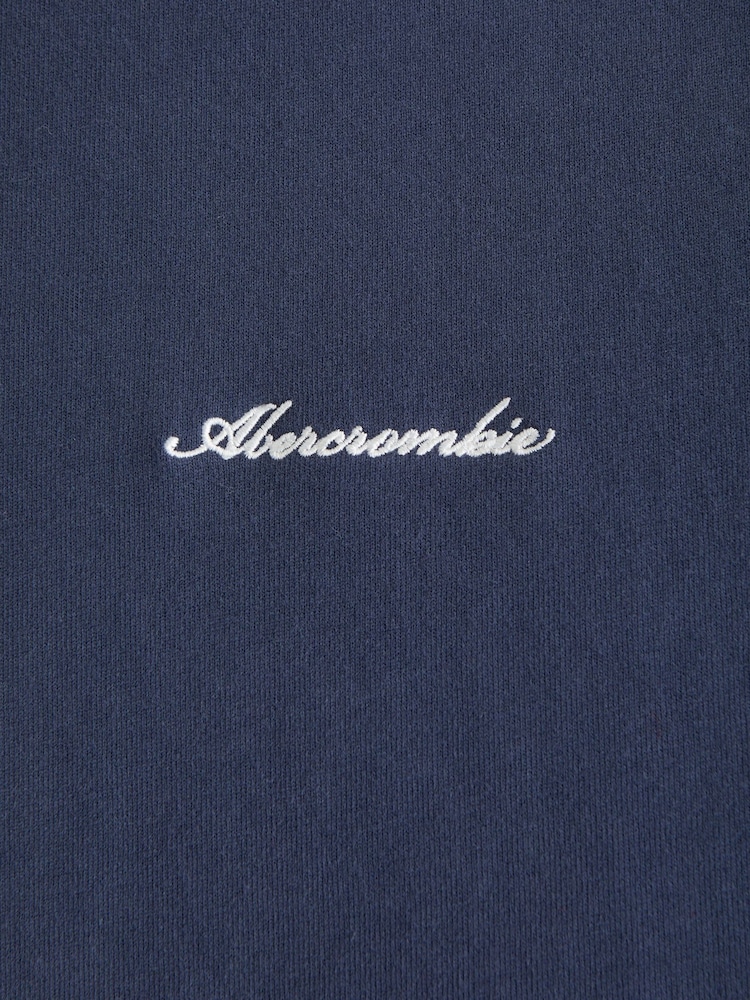 Abercrombie & Fitch Blue Logo Short Sleeve Crew Neck T-Shirt - Image 2 of 2 Abercrombie & Fitch Blue Logo Short Sleeve Crew Neck T-Shirt - Image 2 of 2