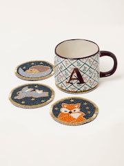 FatFace 4 Pack Woodland Animal Beaded Coasters - Imagen 3 de 3