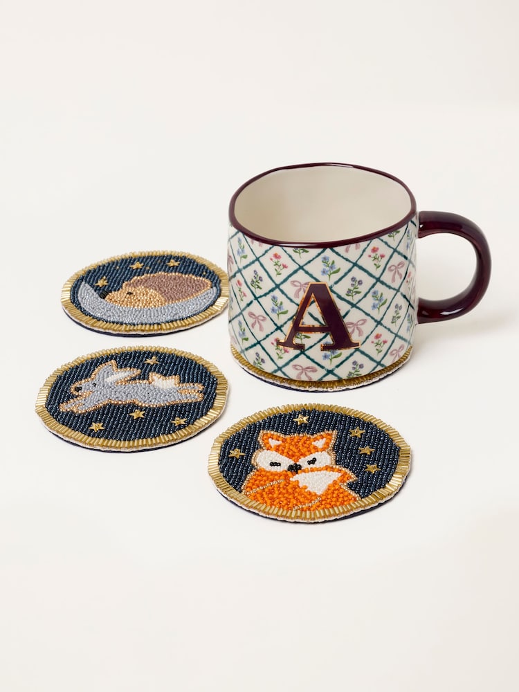 FatFace 4 Pack Woodland Animal Beaded Coasters - Imagen 3 de 3