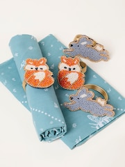 FatFace 4 Pack Beaded Fox Hare Napkin Rings - Bild 3 von 3