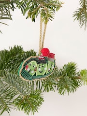 FatFace Green Peas in a Pod Beaded Christmas Decoration - Image 2 of 3