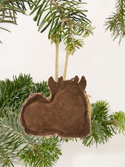 FatFace Brown Highland Cow Beaded Christmas Decoration - Image 3 of 3