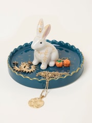 FatFace White Halloween Hare Ceramic Trinket Dish - Image 1 of 3