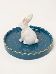 FatFace White Halloween Hare Ceramic Trinket Dish - Image 3 of 3
