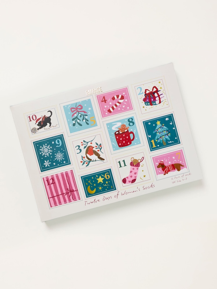 FatFace Multi 12 Days of Socks Christmas Advent Calender - Image 1 of 3 FatFace Multi 12 Days of Socks Christmas Advent Calender - Image 1 of 3