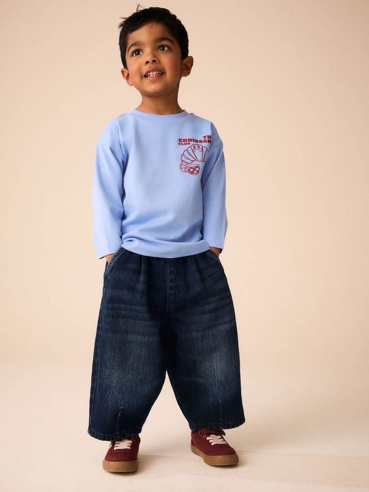 Azul oscuro - Wide Barrel Jeans (3mths-7yrs) - Imagen 2 de 9