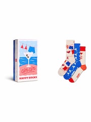 Happy Socks White Cin Cin Socks 3 Pack - Image 1 of 6