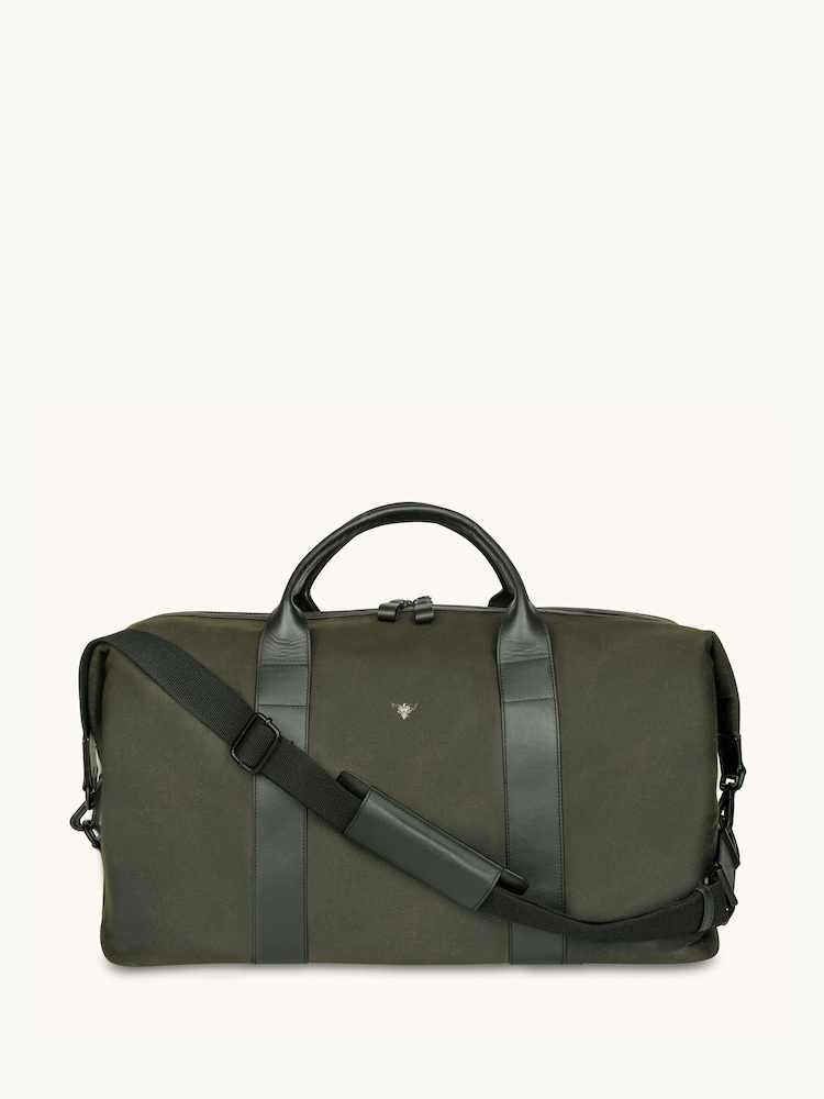 Apatchy Green The Cavendish Waxed Canvas & Leather Weekender Bag - Image 1 of 4 Apatchy Green The Cavendish Waxed Canvas & Leather Weekender Bag - Image 1 of 4