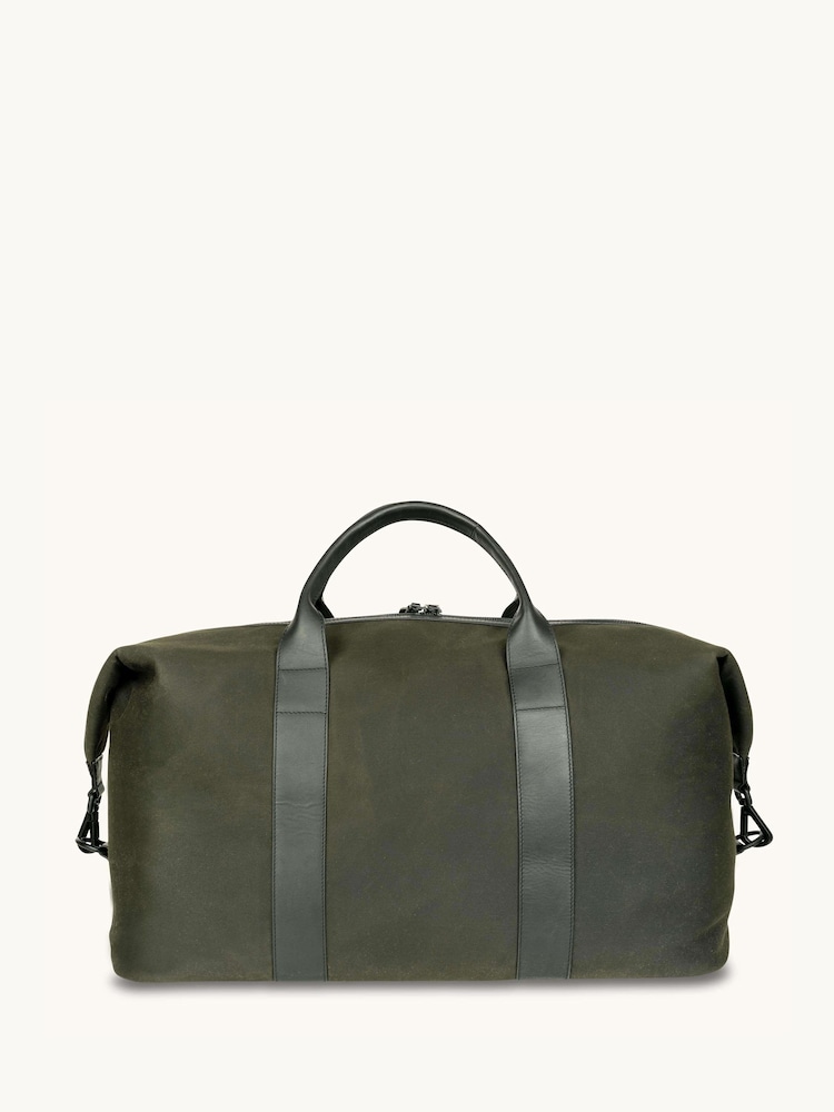 Apatchy Green The Cavendish Waxed Canvas & Leather Weekender Bag - Image 2 of 4 Apatchy Green The Cavendish Waxed Canvas & Leather Weekender Bag - Image 2 of 4