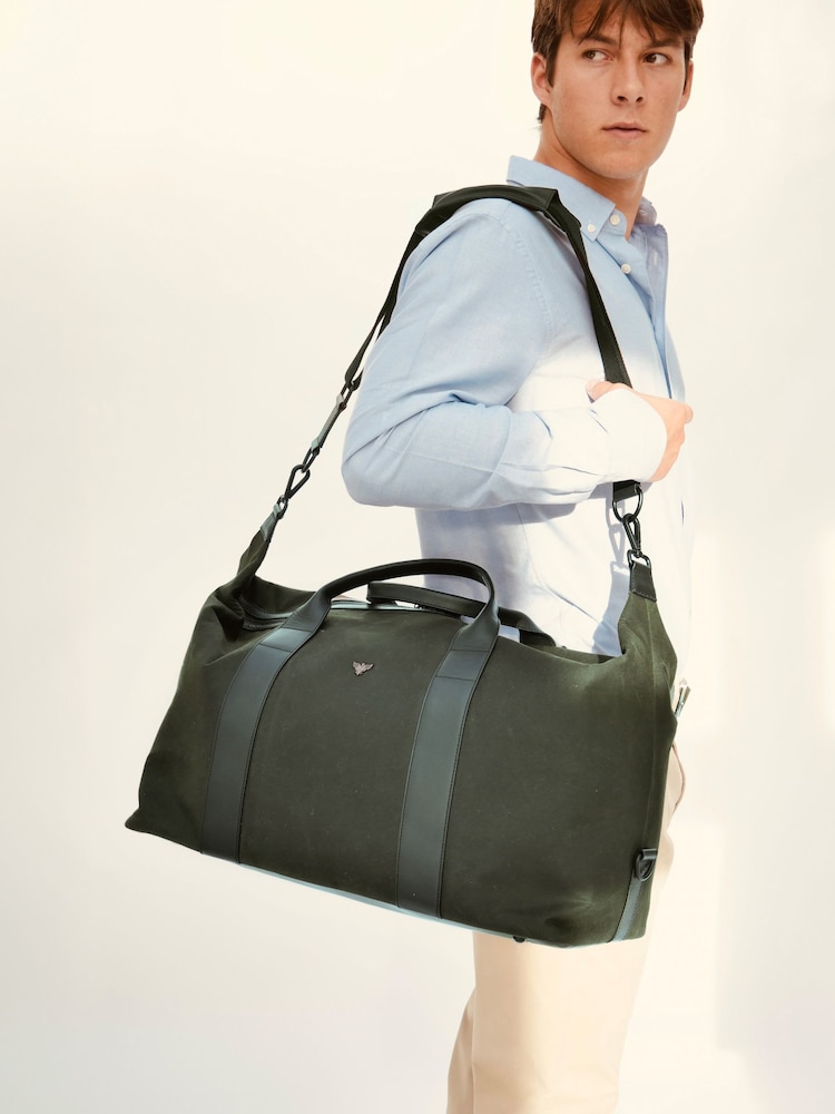 Apatchy Green The Cavendish Waxed Canvas & Leather Weekender Bag - Image 4 of 4 Apatchy Green The Cavendish Waxed Canvas & Leather Weekender Bag - Image 4 of 4