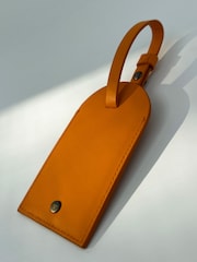Apatchy Orange Leather Luggage Tag - Image 1 of 3