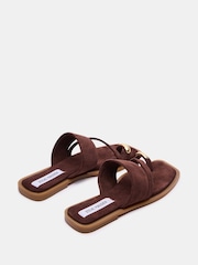 Steve Madden Brown Ellaina Flat Suede Sandals - Image 3 of 5