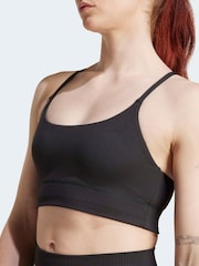 adidas Black All Me Light Support Rib Long Line Bra - Image 5 of 7