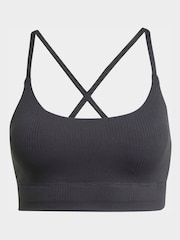 adidas Black All Me Light Support Rib Long Line Bra - Image 6 of 7