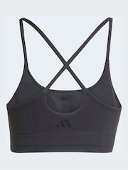 adidas Black All Me Light Support Rib Long Line Bra - Image 7 of 7